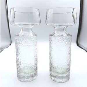 Riihimaki Lasi Safari Glass Vases Set of 2 Tamara Aladin Finnish Mid-century